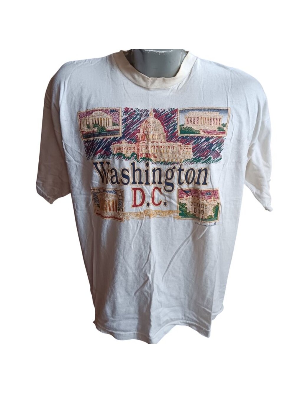Large Vintage Single Stitch T-shirt Washington D.C. 1997 Pakistan Boxy